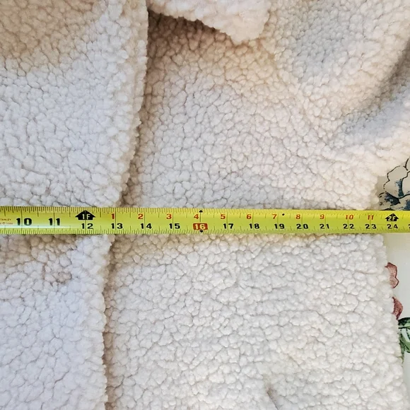 NWOT Lucky Brand Ivory Sherpa Teddy Long Coat. Large. - Picture 10 of 11